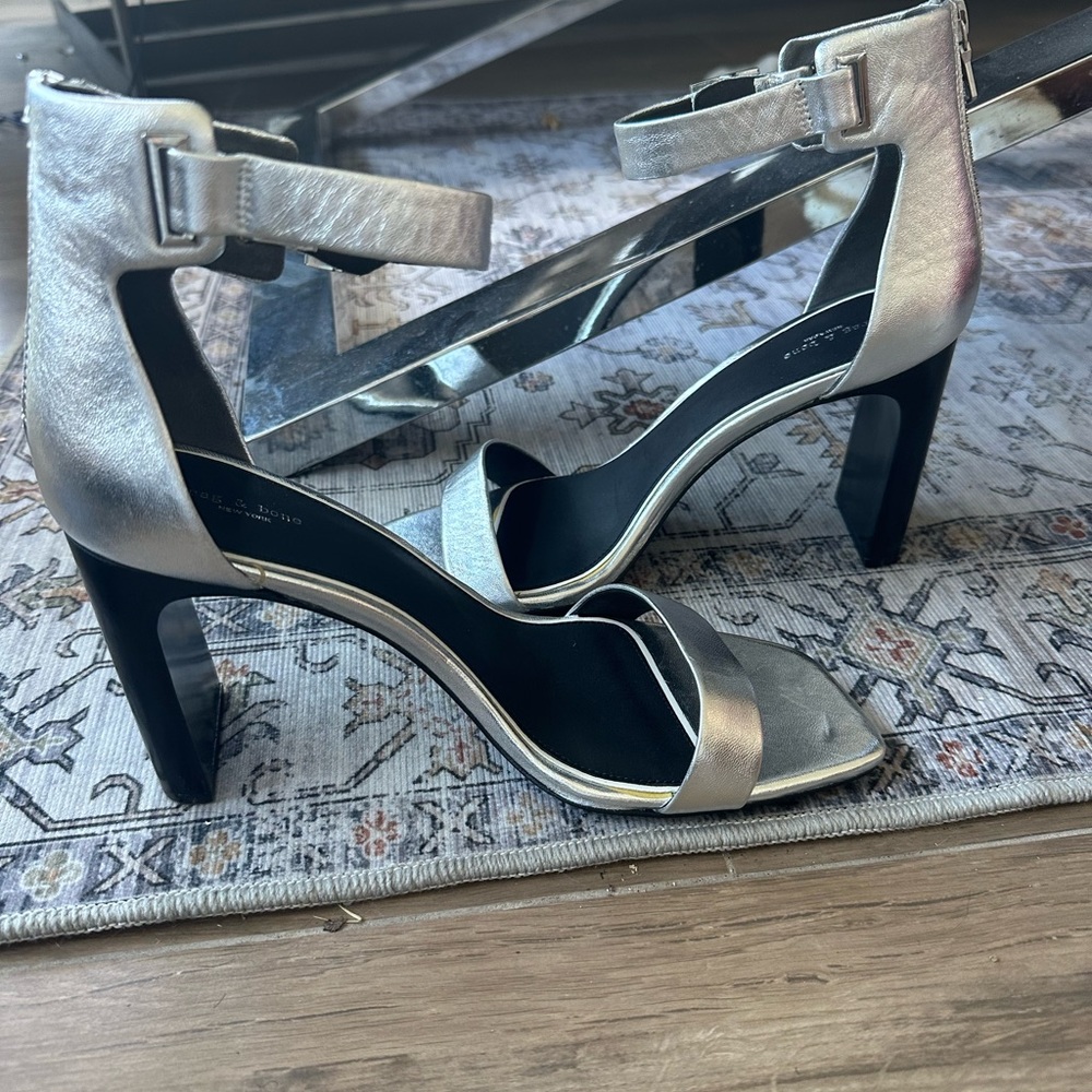 Rag & Bone Metallic Silver heels
